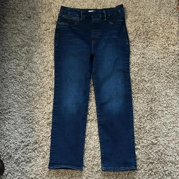 Good American Power Stretch Pull On High Waist Classic Dark Denim Jeans Size 4 - Picture 2 of 11
